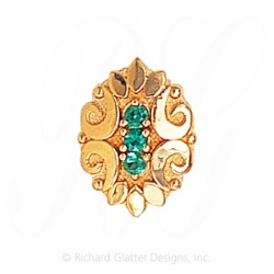 GS535 E - 14 Karat Gold Emerald Slide 